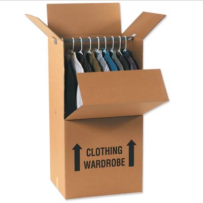 comprare Scatola di cartone fai-da-te per trasloco armadio con asta appendiabiti rinforzata online manufacture