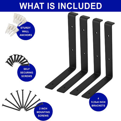 Servizi di timbraggio OEM personalizzati Bracket per scaffali pesanti da 12 pollici per scaffali galleggianti fai da te, 1/5 pollice di spessore Bracket pesante